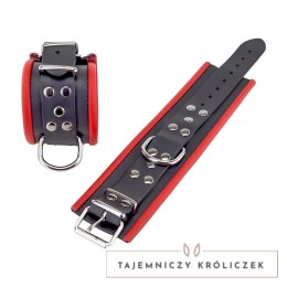 Red Leather skorzane kajdanki regulowane czerwono-czarne 25 cm Red Leather