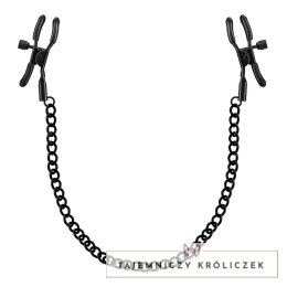 Sincerely Metalowe Zaciski z Łańcuszkiem Czarny Regulowane Komfortowe Crushious
