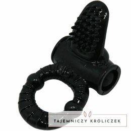 Baile Sweet Ring Czarny Pierścień Wibrujący z Teksturowanym Krolikiem BAILE