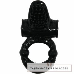 Baile Sweet Ring Czarny Pierścień Wibrujący z Teksturowanym Krolikiem BAILE