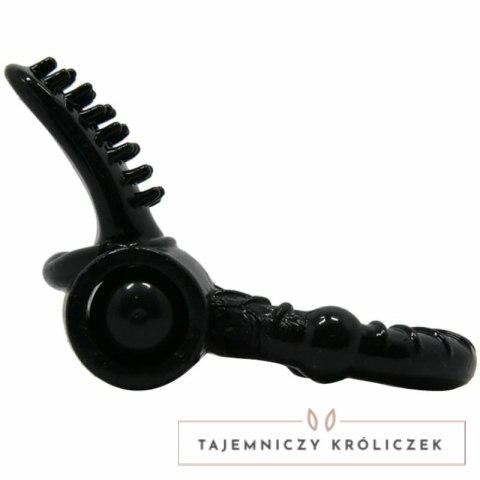Baile Sweet Ring Czarny Pierścień Wibrujący z Teksturowanym Krolikiem BAILE