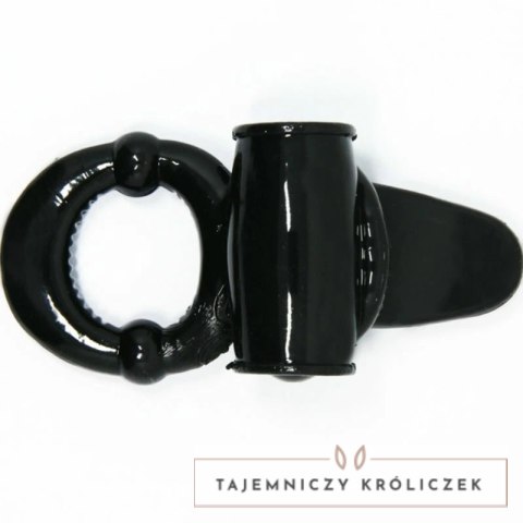 Baile Sweet Ring Czarny Pierścień Wibrujący z Teksturowanym Krolikiem BAILE