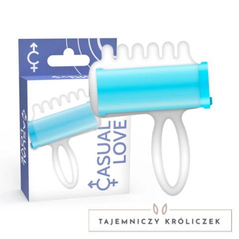 CASUAL LOVE Finger Fun Niebieski - Elastyczny stymulator z wibracją CASUAL LOVE