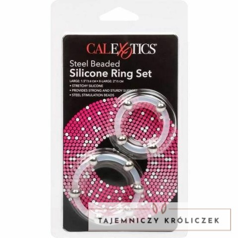 CalExotics Zestaw Pierścieni Silikonowych ze Stalowymi Kulkami L/XL Kolorowy CALEXOTICS