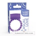 Casual Love Ring 25 - silikonowy pierścień z funkcją wibracji, fioletowy CASUAL LOVE