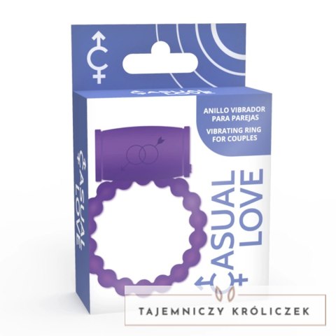 Casual Love Ring 25 - silikonowy pierścień z funkcją wibracji, fioletowy CASUAL LOVE