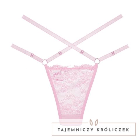Dreamgirl Cherished Allure stringi z koronki i siateczki, regulowane paski Allure