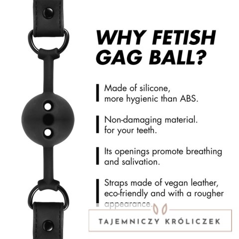 Fetish Submissive silikonowy knebel oddychający z regulacją 4,1 cm FETISH SUBMISSIVE