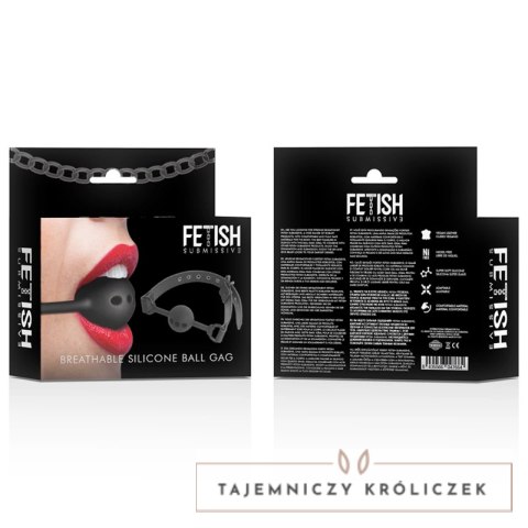 Fetish Submissive silikonowy knebel oddychający z regulacją 4,1 cm FETISH SUBMISSIVE