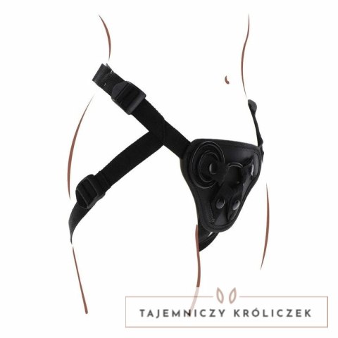 Get Real Uprząż z Regulowanymi Szelkami Czarna + 3 Pierścienie GET REAL
