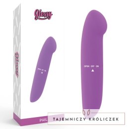 Glossy Phil fioletowy - kompaktowy masażer wodoodporny 13 cm ABS GLOSSY