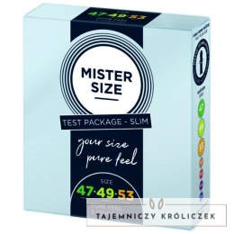 Mister Size Test Box prezerwatywy 47-49-53 mm XS/S/M ultracienkie 3 szt. Mister Size