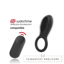 Mr Boss Tino - Pierścień silikonowy z wibracją, bezprzewodowy, czarny MR. BOSS