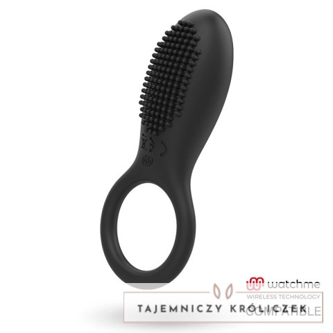 Mr Boss Tino - Pierścień silikonowy z wibracją, bezprzewodowy, czarny MR. BOSS