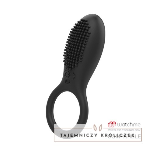 Mr Boss Tino - Pierścień silikonowy z wibracją, bezprzewodowy, czarny MR. BOSS