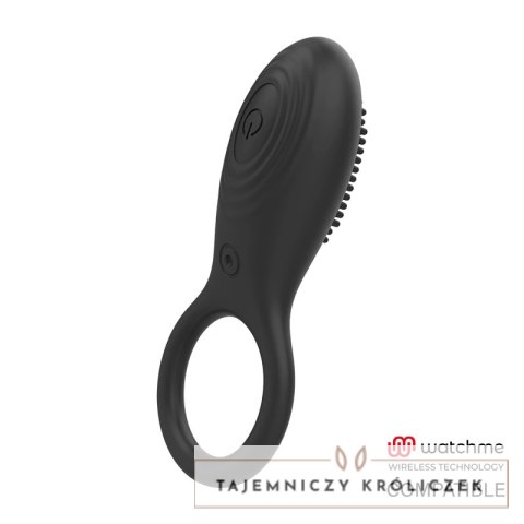 Mr Boss Tino - Pierścień silikonowy z wibracją, bezprzewodowy, czarny MR. BOSS