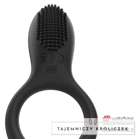 Mr Boss Tino - Pierścień silikonowy z wibracją, bezprzewodowy, czarny MR. BOSS