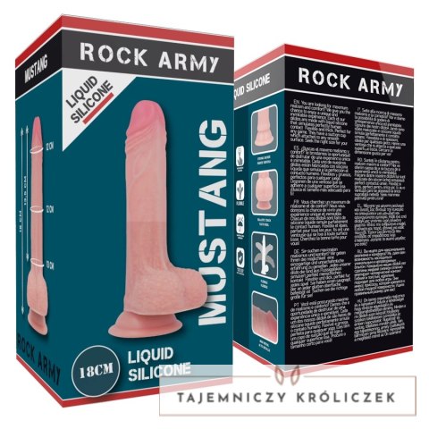 RockArmy Mustang Model Premium z płynnego silikonu 18 cm, podstawa z przyssawką ROCK ARMY