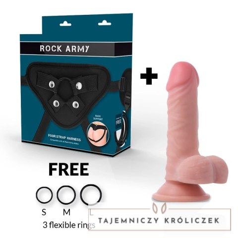 RockArmy Panzer Dual Density 17 cm - Zestaw uprząż + element intymny ROCK ARMY