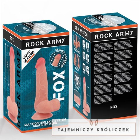 Rockarmy Liquid Silicone Fox 19 cm - model silikonowy z przyssawką ROCK ARMY