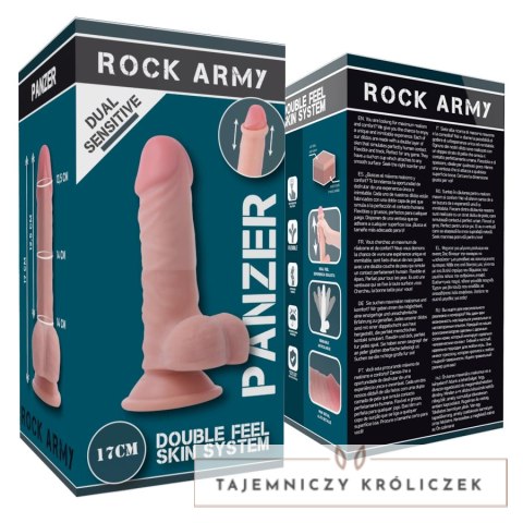 Rockarmy Panzer 17 cm Dual Density - Model z Przyssawką, TPE, Naturalny ROCK ARMY