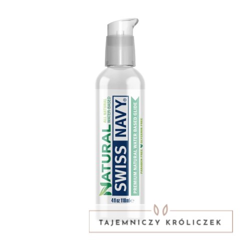 Swiss Navy Natural Lubricant 118 ml - Hipoalergiczny, Wegański, Bez Parabenow Swiss Navy