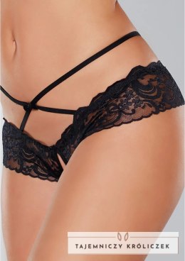 Allure Lingerie majtki z koronką i paskiem krzyżowym, otwarty fason, one size Allure