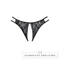 Allure Sweet Honey - majtki z koronką i efektownym wycięciem, czarne Allure