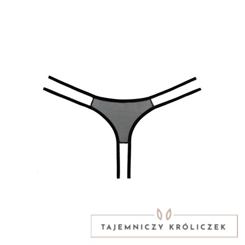 Allure Sweet Honey - majtki z koronką i efektownym wycięciem, czarne Allure