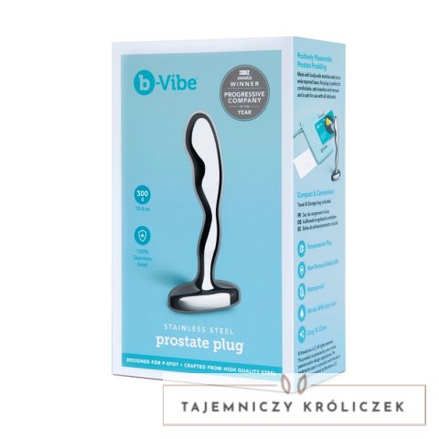 B-Vibe Stainless Steel Plug Prostatyczny z Bezpiecznym Uchwytom B-Vibe