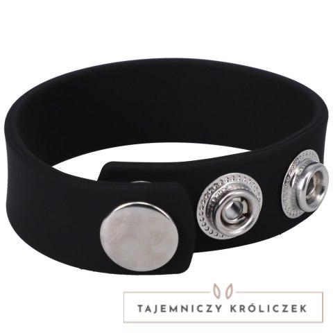 Doc Johnson Snap Collar silikonowy pierścień regulowany 3-stopniowy czarny Doc Johnson