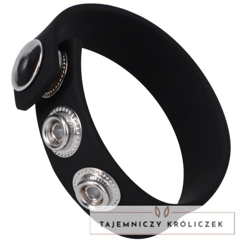 Doc Johnson Snap Collar silikonowy pierścień regulowany 3-stopniowy czarny Doc Johnson