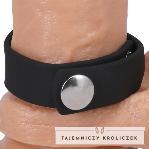 Doc Johnson Snap Collar silikonowy pierścień regulowany 3-stopniowy czarny Doc Johnson