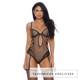 Forplay The Feels M Body z pończochami, paski, czarne, rozmiar M Forplay