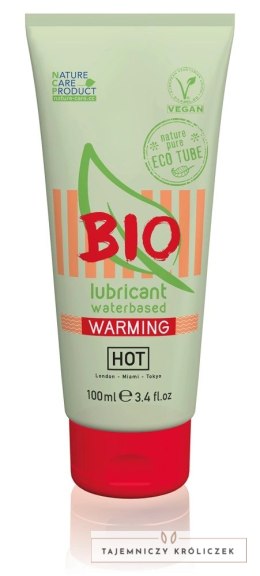 HOT Bio Wodny Żel Nawilżający Rozgrzewający 100ml - Wegański, Organiczny HOT