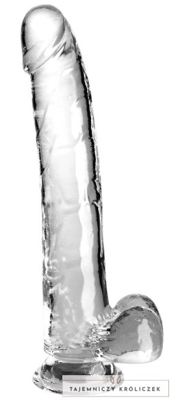 King Cock Clear 28 cm - Transparentny model z przyssawką TPE King Cock