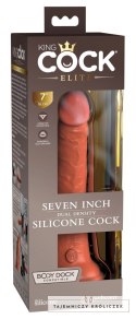 King Cock Elite Model 7" Silikonowy Dwuwarstwowy, Przyssawka, Ciemny King Cock