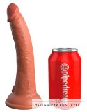 King Cock Elite Model 7" Silikonowy Dwuwarstwowy, Przyssawka, Ciemny King Cock
