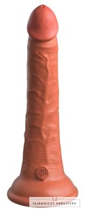 King Cock Elite Model 7" Silikonowy Dwuwarstwowy, Przyssawka, Ciemny King Cock