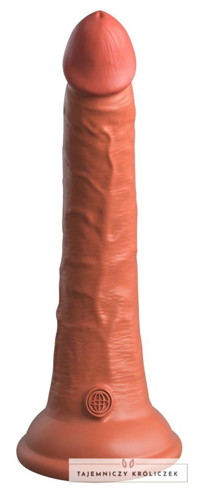 King Cock Elite Model 7" Silikonowy Dwuwarstwowy, Przyssawka, Ciemny King Cock