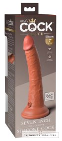 King Cock Elite Model 7" Silikonowy Dwuwarstwowy, Przyssawka, Ciemny King Cock