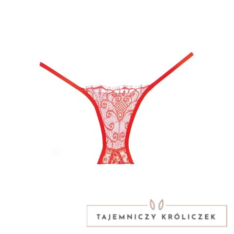 Leg Avenue Enchanted Belle Allure koronkowe majtki z wycięciem, czarne Allure