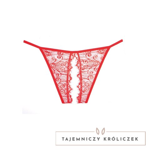 Leg Avenue Enchanted Belle Allure koronkowe majtki z wycięciem, czarne Allure