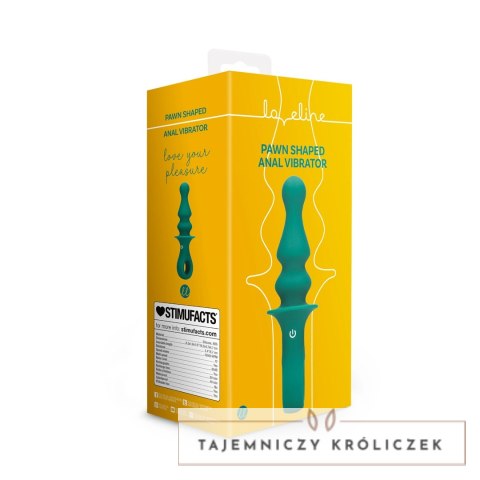 Loveline Peacock Plume - wibrujący korek intymny, silikonowy, niebieski Loveline by Shots