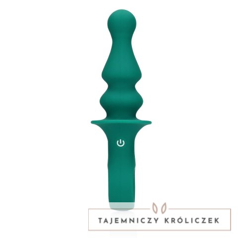 Loveline Peacock Plume - wibrujący korek intymny, silikonowy, niebieski Loveline by Shots