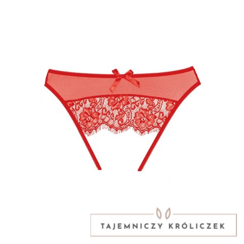 Obsessive Expose Allure - majtki z siateczki z koronką i kokardką Allure