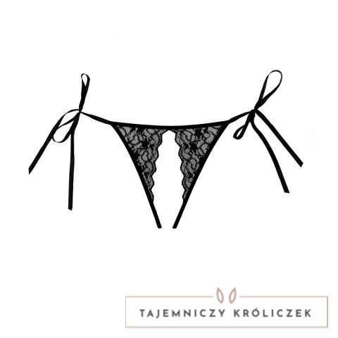 Obsessive Lolita Allure koronkowe majtki z siateczką brazyliany czarne Allure