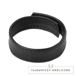 XR Brands Strict Leather - Skorzany pierścień z regulacją na rzep, czarny XR Brands