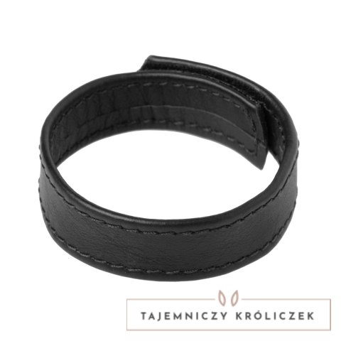 XR Brands Strict Leather - Skorzany pierścień z regulacją na rzep, czarny XR Brands