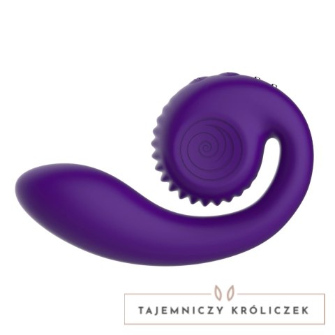 Snail Vibe Gizi Fioletowy - Spiralny Wibrator Dwusilnikowy, silikonowy Snail Vibe